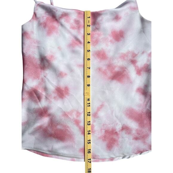 Willow Tie Dye Cowl Neck Silk Like Cami Julia Top in Blush & White - Size XS - Picture 6 of 9
